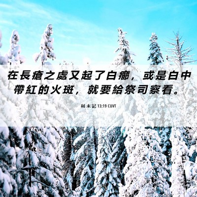 Picture 06 - 利 未 記 13:19 CUVT - 在 長 瘡 之 處 又 起 了 白 癤 ， 或 - Bible Verse Picture