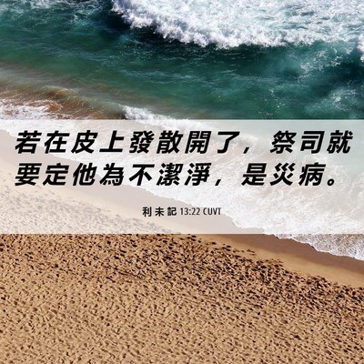 Picture 06 - 利 未 記 13:22 CUVT - 若 在 皮 上 發 散 開 了 ， 祭 司 就 - Bible Verse Picture