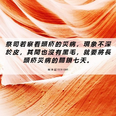 Picture 06 - 利 未 記 13:31 CUVT - 祭 司 若 察 看 頭 疥 的 災 病 ， 現 - Bible Verse Picture