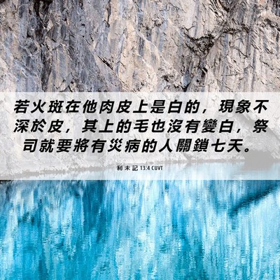 Picture 06 - 利 未 記 13:4 CUVT - 若 火 斑 在 他 肉 皮 上 是 白 的 ， - Bible Verse Picture