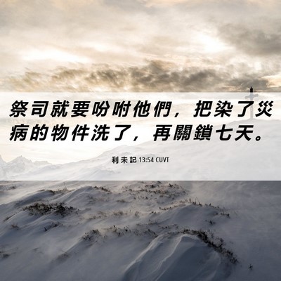 Picture 06 - 利 未 記 13:54 CUVT - 祭 司 就 要 吩 咐 他 們 ， 把 染 了 - Bible Verse Picture
