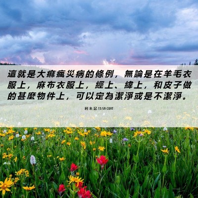 Picture 06 - 利 未 記 13:59 CUVT - 這 就 是 大 痲 瘋 災 病 的 條 例 ， - Bible Verse Picture
