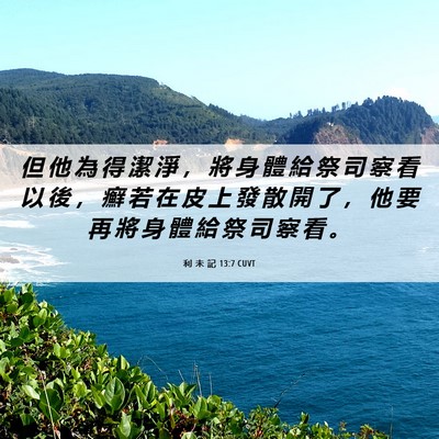 Picture 06 - 利 未 記 13:7 CUVT - 但 他 為 得 潔 淨 ， 將 身 體 給 祭 - Bible Verse Picture