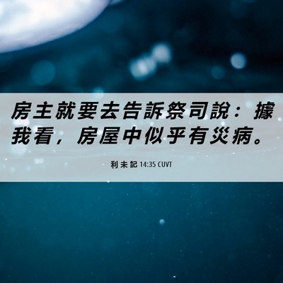 Picture 06 - 利 未 記 14:35 CUVT - 房 主 就 要 去 告 訴 祭 司 說 ： 據 - Bible Verse Picture