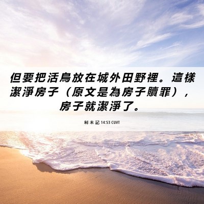 Picture 06 - 利 未 記 14:53 CUVT - 但 要 把 活 鳥 放 在 城 外 田 野 裡 - Bible Verse Picture