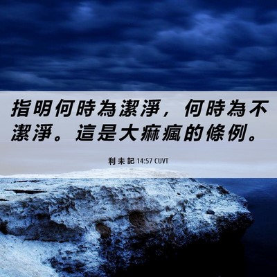 Picture 06 - 利 未 記 14:57 CUVT - 指 明 何 時 為 潔 淨 ， 何 時 為 不 - Bible Verse Picture
