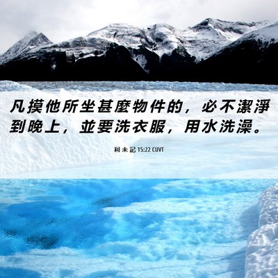 Picture 06 - 利 未 記 15:22 CUVT - 凡 摸 他 所 坐 甚 麼 物 件 的 ， 必 - Bible Verse Picture