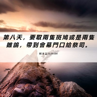Picture 06 - 利 未 記 15:29 CUVT - 第 八 天 ， 要 取 兩 隻 斑 鳩 或 是 - Bible Verse Picture