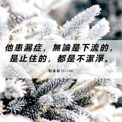 Picture 06 - 利 未 記 15:3 CUVT - 他 患 漏 症 ， 無 論 是 下 流 的 ， - Bible Verse Picture