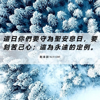 Picture 06 - 利 未 記 16:31 CUVT - 這 日 你 們 要 守 為 聖 安 息 日 ， - Bible Verse Picture