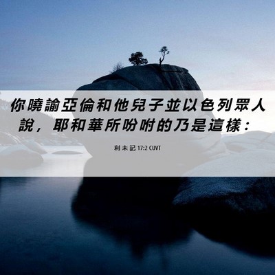 Picture 06 - 利 未 記 17:2 CUVT - 你 曉 諭 亞 倫 和 他 兒 子 並 以 色 - Bible Verse Picture