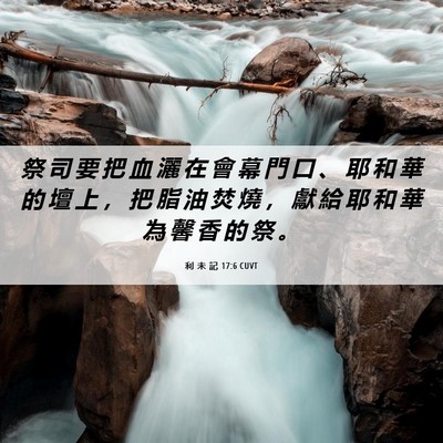 Picture 06 - 利 未 記 17:6 CUVT - 祭 司 要 把 血 灑 在 會 幕 門 口 、 - Bible Verse Picture
