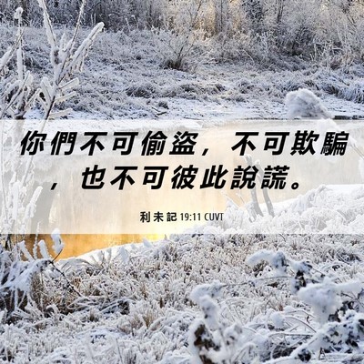 Picture 06 - 利 未 記 19:11 CUVT - 你 們 不 可 偷 盜 ， 不 可 欺 騙 ， - Bible Verse Picture