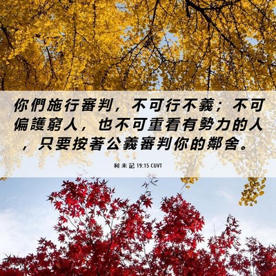 Picture 06 - 利 未 記 19:15 CUVT - 你 們 施 行 審 判 ， 不 可 行 不 義 - Bible Verse Picture