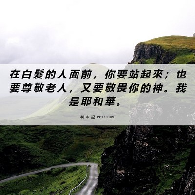Picture 06 - 利 未 記 19:32 CUVT - 在 白 髮 的 人 面 前 ， 你 要 站 起 - Bible Verse Picture