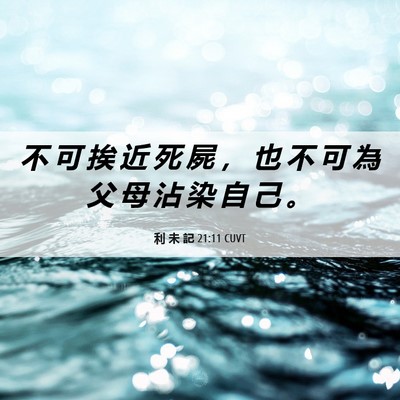 Picture 06 - 利 未 記 21:11 CUVT - 不 可 挨 近 死 屍 ， 也 不 可 為 父 - Bible Verse Picture