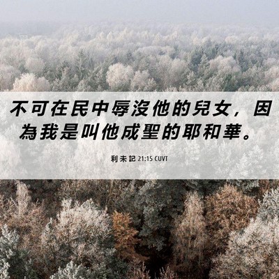 Picture 06 - 利 未 記 21:15 CUVT - 不 可 在 民 中 辱 沒 他 的 兒 女 ， - Bible Verse Picture