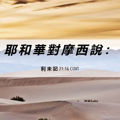 Picture 06 - 利 未 記 21:16 CUVT - 耶 和 華 對 摩 西 說 - Bible Verse Picture