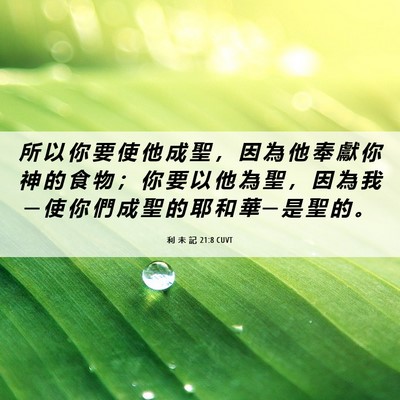 Picture 06 - 利 未 記 21:8 CUVT - 所 以 你 要 使 他 成 聖 ， 因 為 他 - Bible Verse Picture