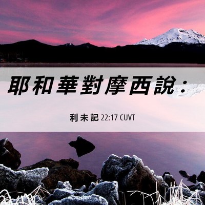 Picture 06 - 利 未 記 22:17 CUVT - 耶 和 華 對 摩 西 說 - Bible Verse Picture