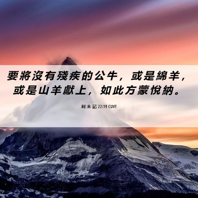 Picture 06 - 利 未 記 22:19 CUVT - 要 將 沒 有 殘 疾 的 公 牛 ， 或 是 - Bible Verse Picture