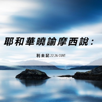 Picture 06 - 利 未 記 22:26 CUVT - 耶 和 華 曉 諭 摩 西 說 - Bible Verse Picture