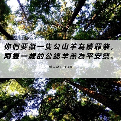 Picture 06 - 利 未 記 23:19 CUVT - 你 們 要 獻 一 隻 公 山 羊 為 贖 罪 - Bible Verse Picture
