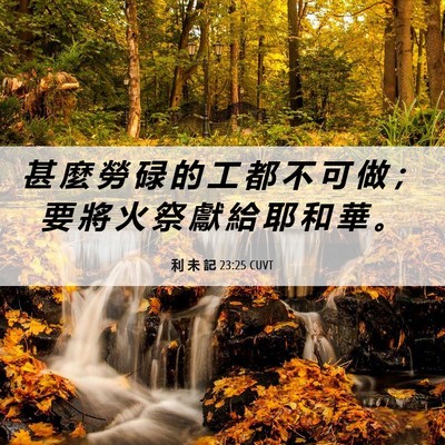 Picture 06 - 利 未 記 23:25 CUVT - 甚 麼 勞 碌 的 工 都 不 可 做 ； 要 - Bible Verse Picture