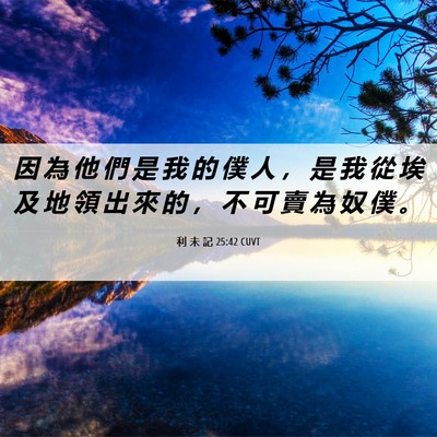Picture 06 - 利 未 記 25:42 CUVT - 因 為 他 們 是 我 的 僕 人 ， 是 我 - Bible Verse Picture