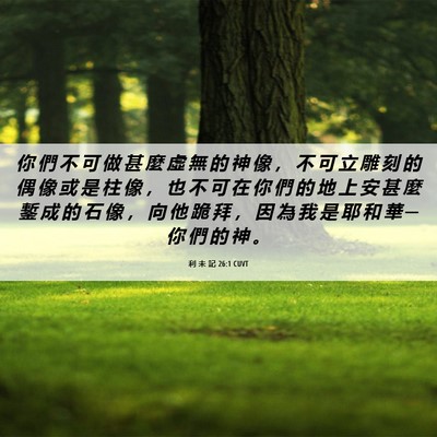 Picture 06 - 利 未 記 26:1 CUVT - 你 們 不 可 做 甚 麼 虛 無 的 神 像 - Bible Verse Picture