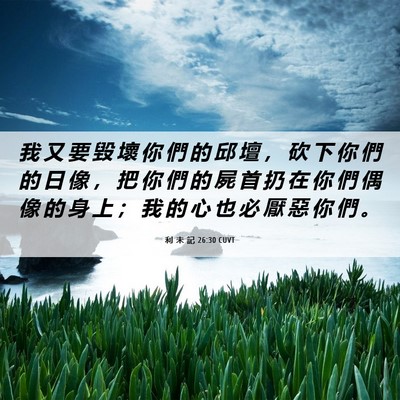 Picture 06 - 利 未 記 26:30 CUVT - 我 又 要 毀 壞 你 們 的 邱 壇 ， 砍 - Bible Verse Picture
