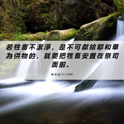 Picture 06 - 利 未 記 27:11 CUVT - 若 牲 畜 不 潔 淨 ， 是 不 可 獻 給 - Bible Verse Picture