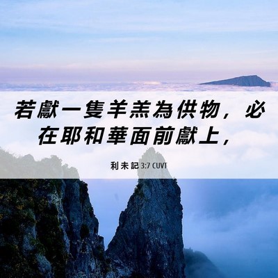 Picture 06 - 利 未 記 3:7 CUVT - 若 獻 一 隻 羊 羔 為 供 物 ， 必 在 - Bible Verse Picture