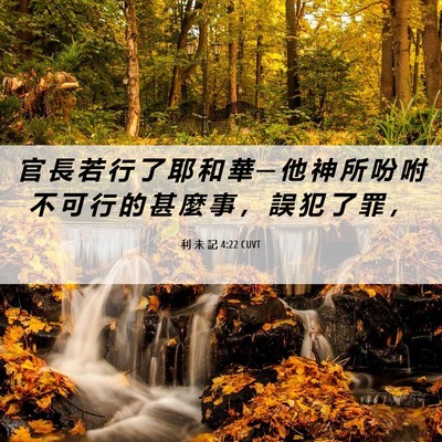 Picture 06 - 利 未 記 4:22 CUVT - 官 長 若 行 了 耶 和 華 ─ 他 神 所 - Bible Verse Picture