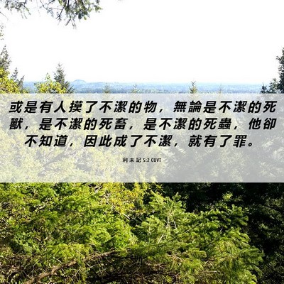 Picture 06 - 利 未 記 5:2 CUVT - 或 是 有 人 摸 了 不 潔 的 物 ， 無 - Bible Verse Picture