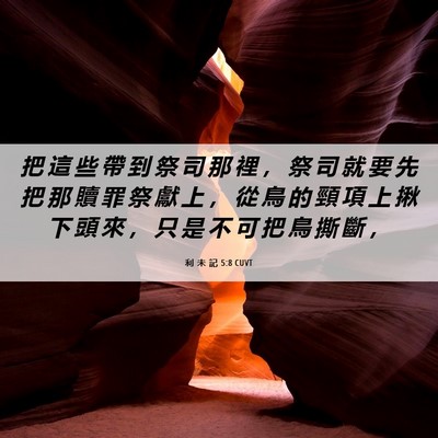 Picture 06 - 利 未 記 5:8 CUVT - 把 這 些 帶 到 祭 司 那 裡 ， 祭 司 - Bible Verse Picture