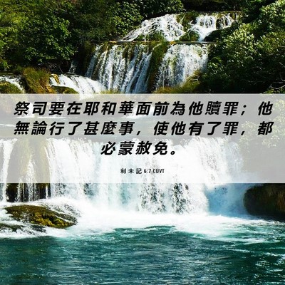 Picture 06 - 利 未 記 6:7 CUVT - 祭 司 要 在 耶 和 華 面 前 為 他 贖 - Bible Verse Picture