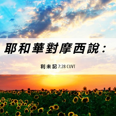 Picture 06 - 利 未 記 7:28 CUVT - 耶 和 華 對 摩 西 說 - Bible Verse Picture