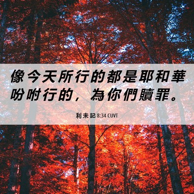Picture 06 - 利 未 記 8:34 CUVT - 像 今 天 所 行 的 都 是 耶 和 華 吩 - Bible Verse Picture