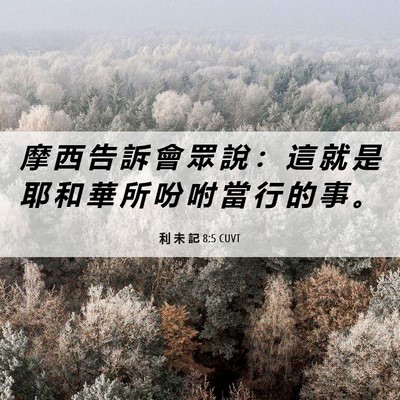 Picture 06 - 利 未 記 8:5 CUVT - 摩 西 告 訴 會 眾 說 ： 這 就 是 耶 - Bible Verse Picture