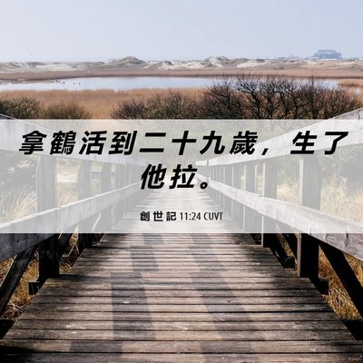 Picture 06 - 創 世 記 11:24 CUVT - 拿 鶴 活 到 二 十 九 歲 ， 生 了 他 - Bible Verse Picture