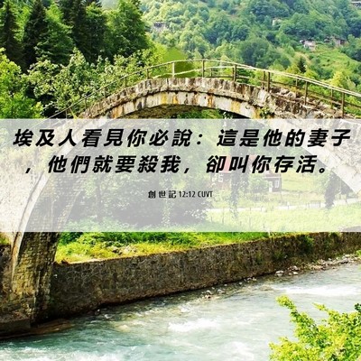 Picture 06 - 創 世 記 12:12 CUVT - 埃 及 人 看 見 你 必 說 ： 這 是 他 - Bible Verse Picture