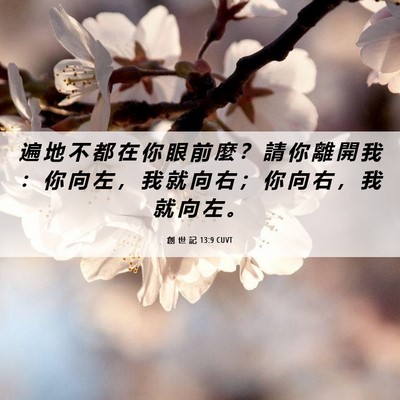 Picture 06 - 創 世 記 13:9 CUVT - 遍 地 不 都 在 你 眼 前 麼 ？ 請 你 - Bible Verse Picture