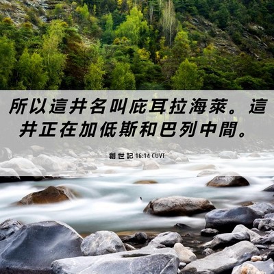 Picture 06 - 創 世 記 16:14 CUVT - 所 以 這 井 名 叫 庇 耳 拉 海 萊 。 - Bible Verse Picture