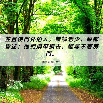 Picture 06 - 創 世 記 19:11 CUVT - 並 且 使 門 外 的 人 ， 無 論 老 少 - Bible Verse Picture