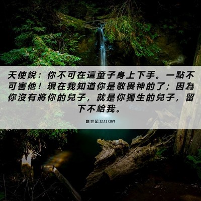 Picture 06 - 創 世 記 22:12 CUVT - 天 使 說 ： 你 不 可 在 這 童 子 身 - Bible Verse Picture