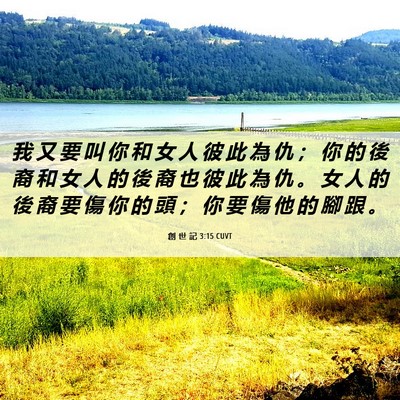 Picture 06 - 創 世 記 3:15 CUVT - 我 又 要 叫 你 和 女 人 彼 此 為 仇 - Bible Verse Picture