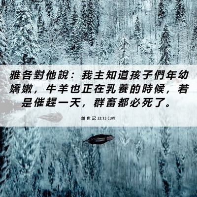 Picture 06 - 創 世 記 33:13 CUVT - 雅 各 對 他 說 ： 我 主 知 道 孩 子 - Bible Verse Picture