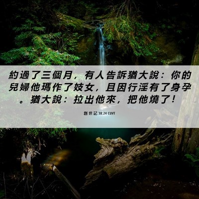 Picture 06 - 創 世 記 38:24 CUVT - 約 過 了 三 個 月 ， 有 人 告 訴 猶 - Bible Verse Picture