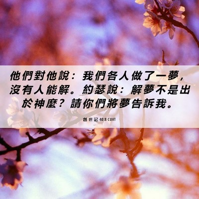 Picture 06 - 創 世 記 40:8 CUVT - 他 們 對 他 說 ： 我 們 各 人 做 了 - Bible Verse Picture